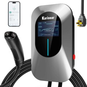 Traenvir Level 2 EV Charger 48A 11.52kW, 240V J1772 EV Charger with NEMA 14-50 Plug, 25-Foot Cable, 4.3-Inch Smart Display, Wi-Fi and IC Card